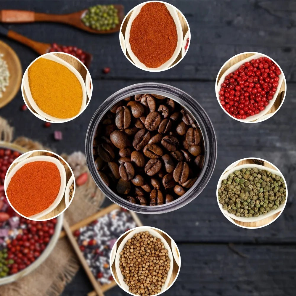 Mini Electric Grinder Machine 300W Stainless Steel – Coffee, Spice &amp; Masala Blender (220V)